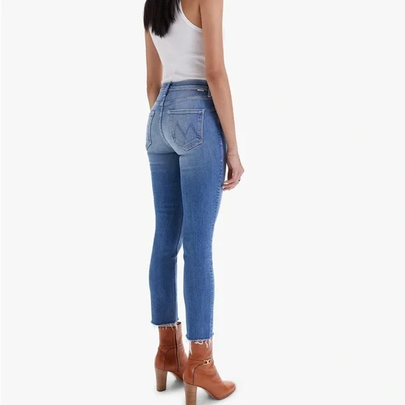 Mother The Mid-Rise Dazzler Ankle Fray Women’s Blue Denim Jeans Size 31 - Picture 4 of 15